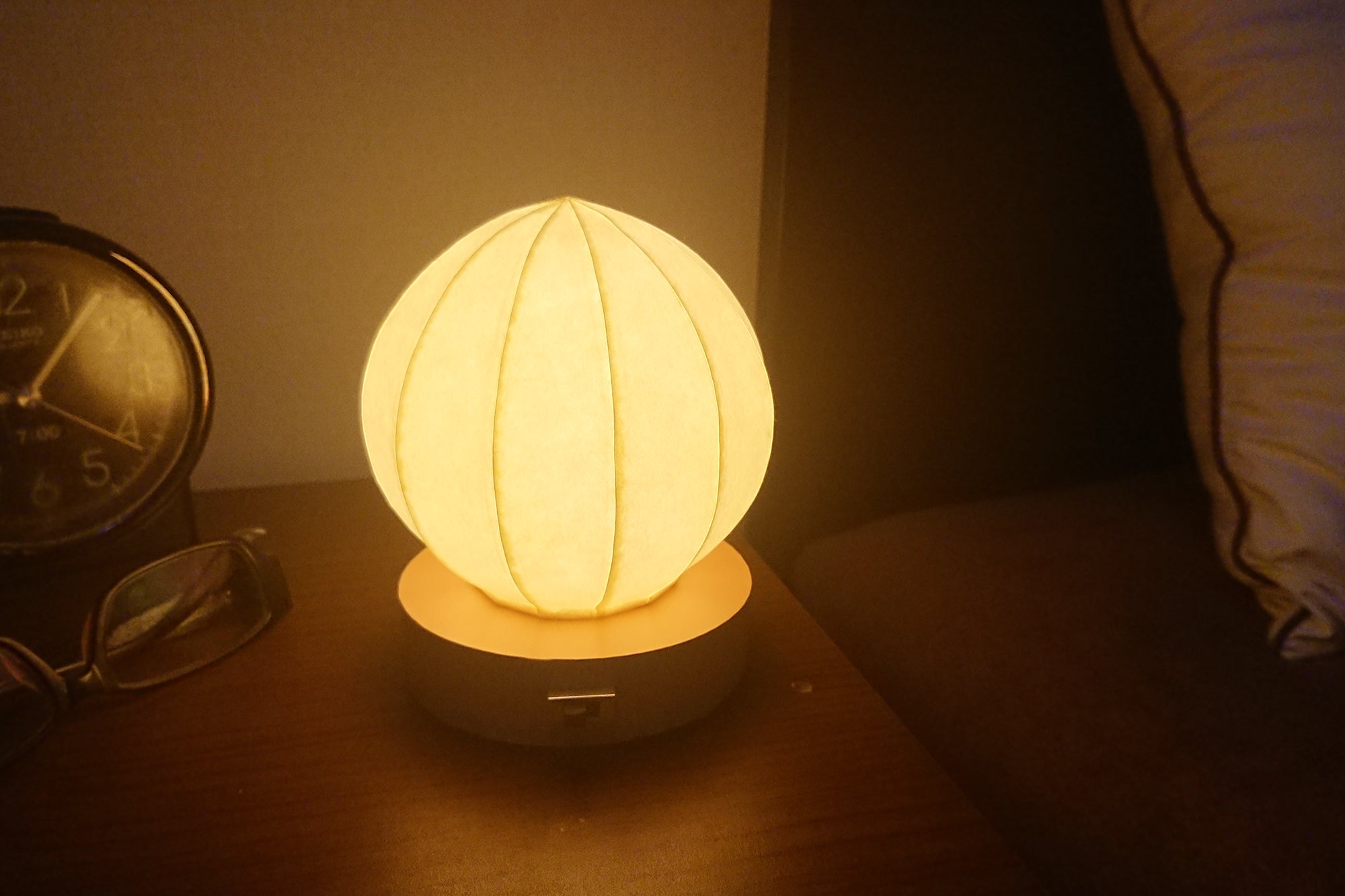 Lampe de nuit en forme de boule en papier japonais