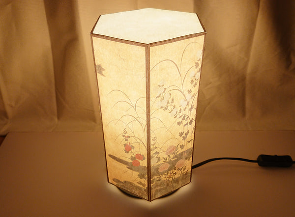 Japanese painting "Flowers and grass of the four seasons" print Table lamp shade Japanese paper lamp shade