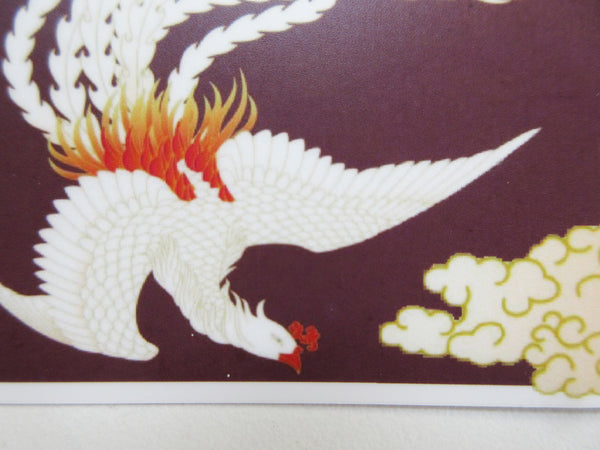 HOUOU Etiqueta engomada del diseño del pájaro de Phoenix, resistente a la intemperie, etiqueta engomada impermeable, mate