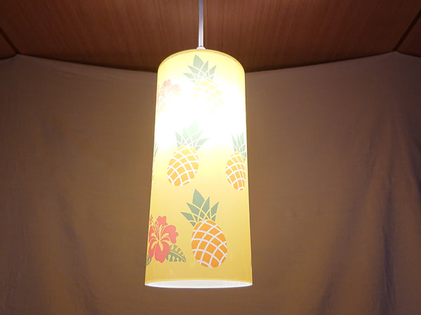 Pineapple pattern illuminated print lampshade