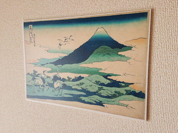 Wall panel of Ukiyo-e "Thirty-six Views of Mt. Fuji" and "Sagami no Kuni" by the famous Japanese painter "Katsushika Hokusai"