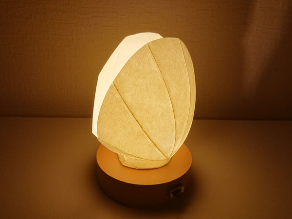 Lampe de nuit abat-jour papier japonais type coquillage