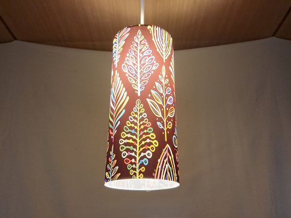 Colorful tree pattern illuminated print lampshade