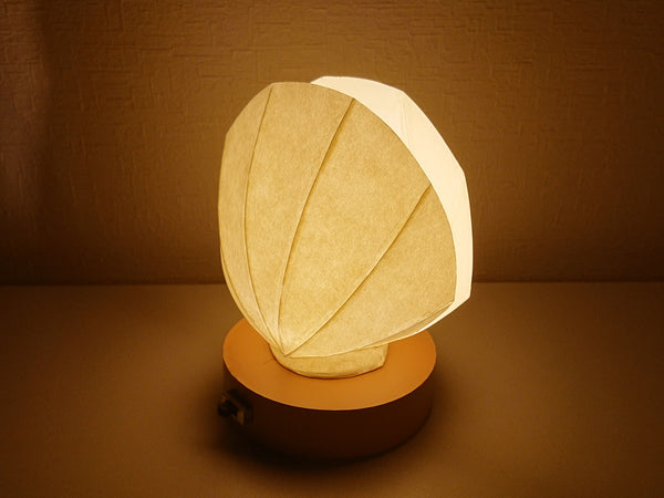 Seashell type Japanese paper shade night lamp