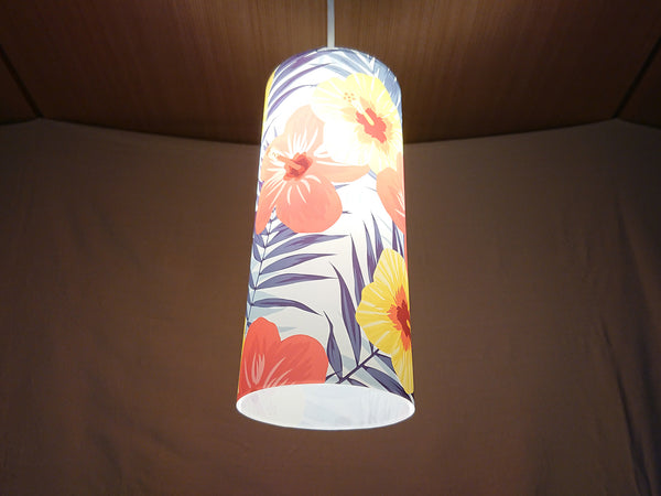 Hibiscus pattern illuminated print lampshade