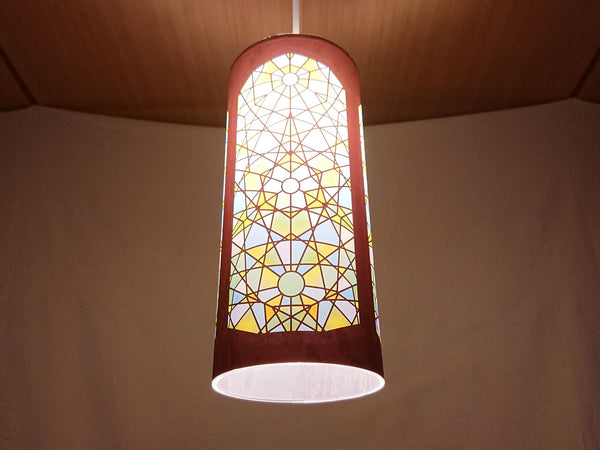 Stained glass pattern illumination print lampshade