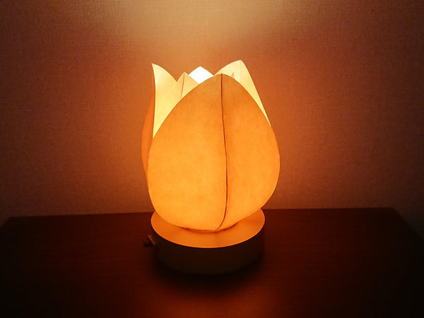 Tulip flower type Japanese paper shade night lamp