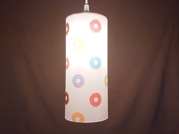 Donut pattern illuminated print lampshade