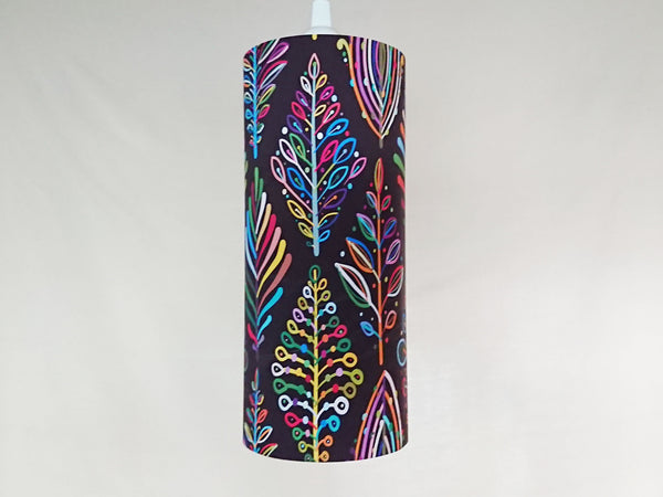 Colorful tree pattern illuminated print lampshade