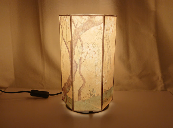 Japanese painting "cherry blossom tree and willow tree" print table lamp shade Japanese paper lamp shade