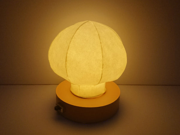 Mushroom type Japanese paper shade night lamp