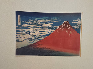 Wall panel of Ukiyo-e "Thirty-six Views of Tomitake" and "Akafuji" by the famous Japanese painter "Katsushika Hokusai"