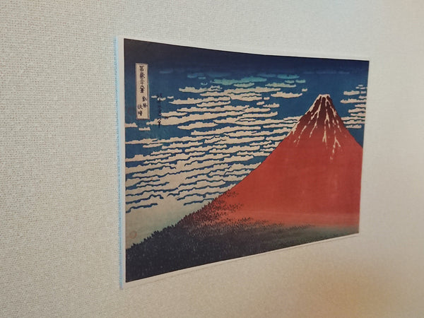 Wall panel of Ukiyo-e "Thirty-six Views of Tomitake" and "Akafuji" by the famous Japanese painter "Katsushika Hokusai"